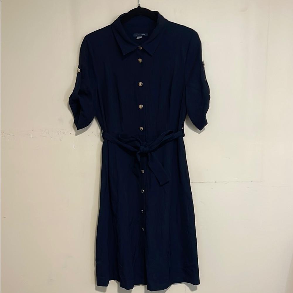 Tommy Hilfiger Blue Midi Dress with Cuffed 3/4 Sleeves